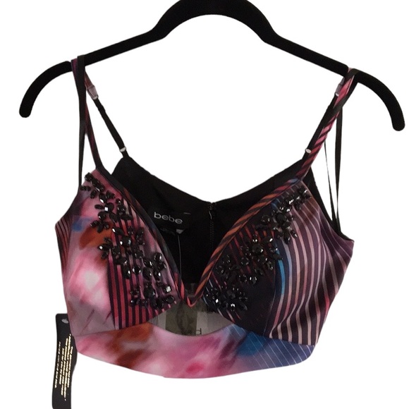 🧨 BeBe halter top with rhinestones 💥 - Picture 1 of 7